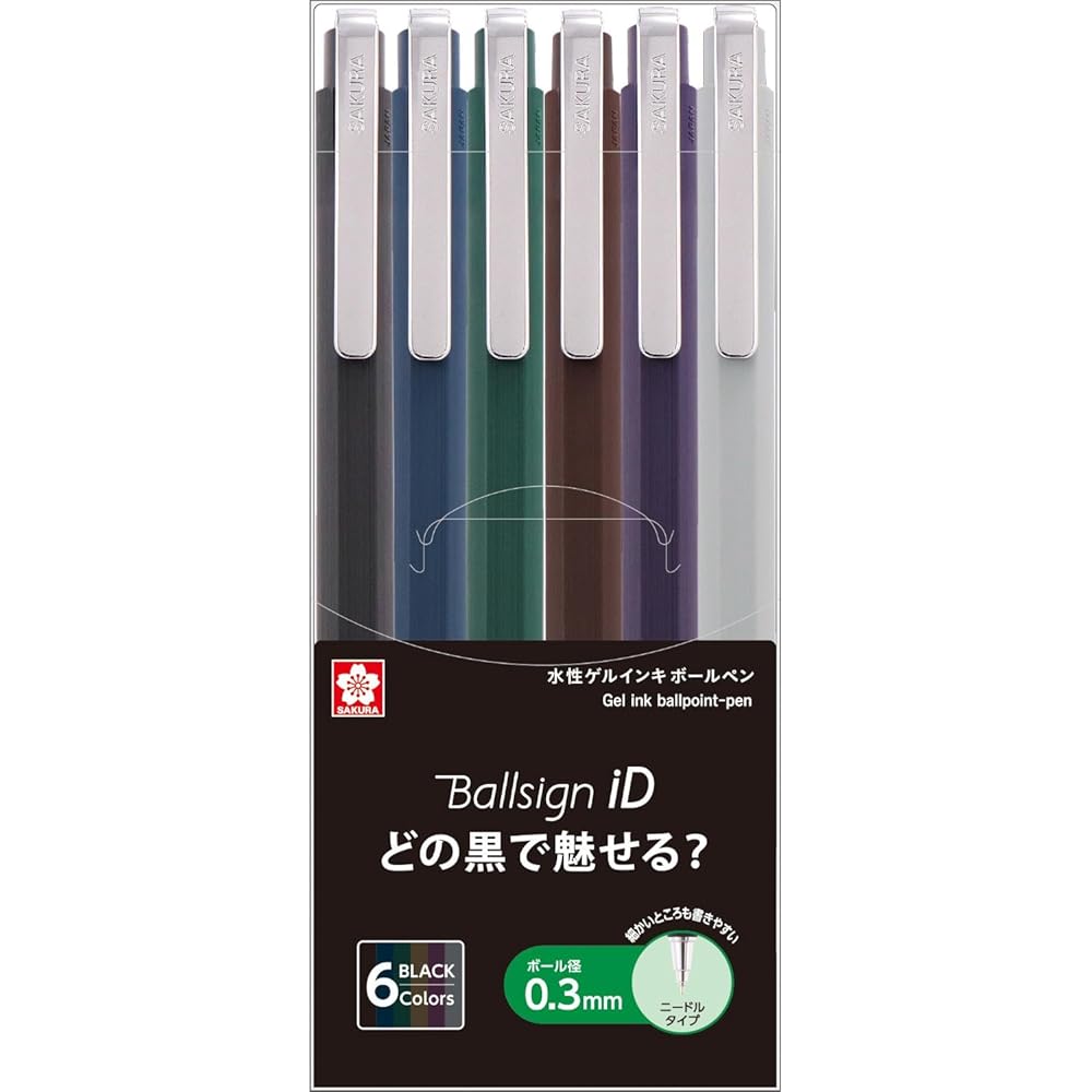 

Sakura Crepas Gel Ink Ballpoint Pen Ball Sign iD Single 6 Color Set 0.3mm