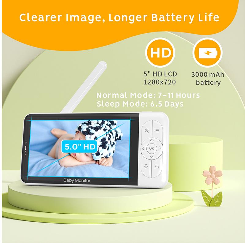 5" HD Wireless Baby Monitor with Tuya App