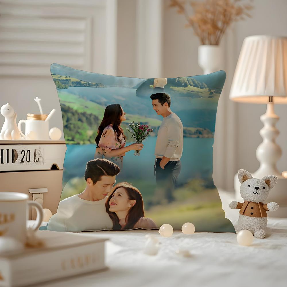 Crash Landing On You KDrama Cushion Cover Pattern Printed Pillowcase For Living Room Sofa Cushion Cover & Bedroom Decor