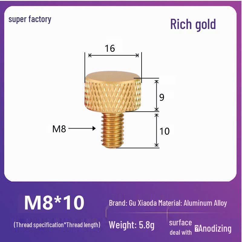 Knurled Aluminum Alloy Hand-Tightening Knob - M3M4M5M6M8 Sizes.