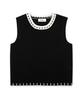 VLETI Viscose Color Scheme Knit Sleeveless (Black)