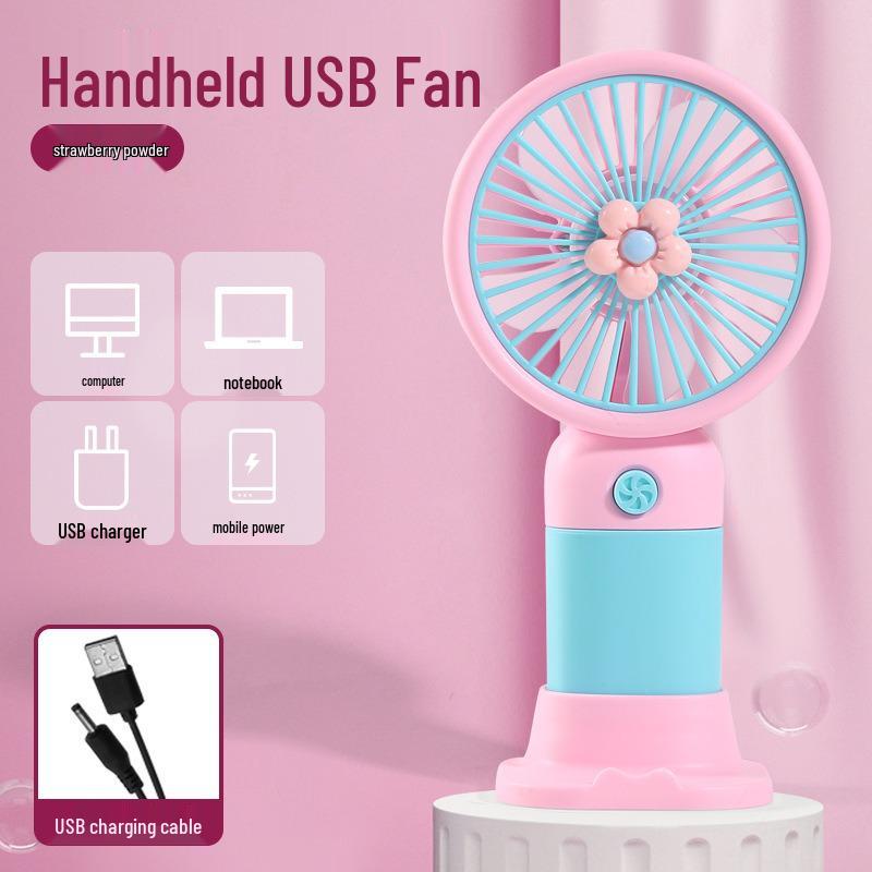 Rechargeable USB Mini Fan: Portable Handheld & Desktop Stand, Ideal Student Gift