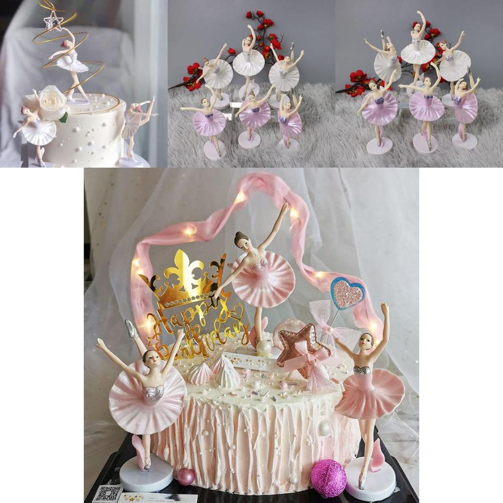 Lindas Figuras Miniatura de Meninas de Balé em PVC Perfeitas Para Enfeite de Bolo e Decoração de Casa de Bonecas