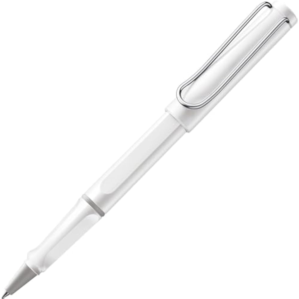LAMY Safari White Rollerball Pen White - Ergonomic Grip Line Width M - Comfortable for Long Writi...