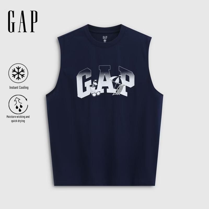 GAP Unisex Logo Print Loose Fit Tank Top L
