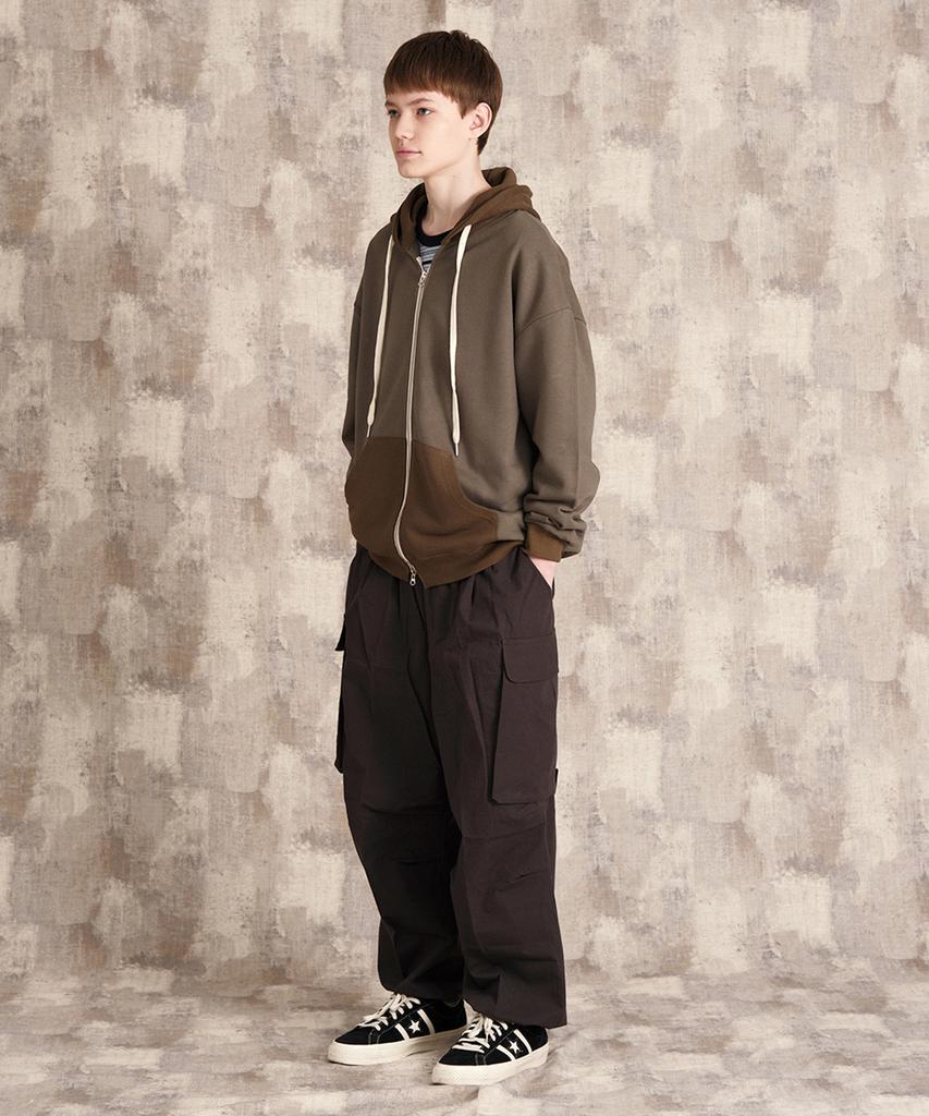 Conichiwa Bonjour Cb Tone Zip-Up Hoodie (Khaki/Olive)