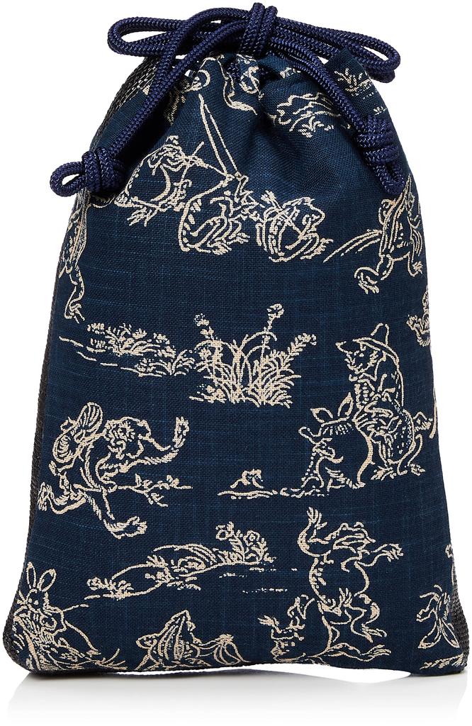 Maruzen Gusseted Shingen Choju Jinbutsu 20 x 4 x Drawstring Bag Bag, Giga/Navy, 28cm,