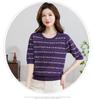 Seven-Sleeve Slimming Pullover for Middle-Aged and Elderly Mothers – Lightweight Knit Top for Spring and Summer