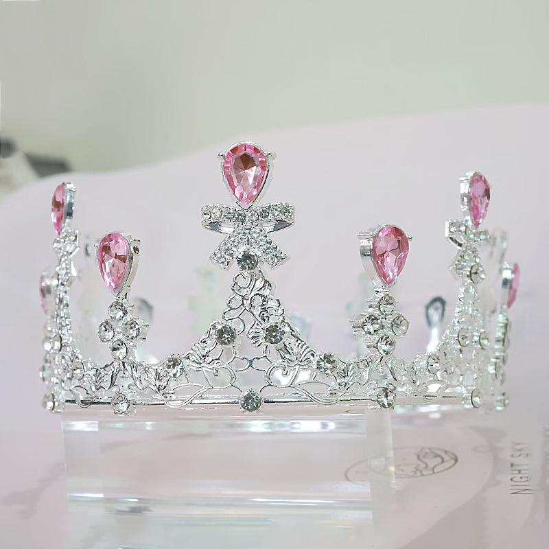 Bridal Headdress New Korean Baroque Crown Flowers Cake Decoration Ornaments Adult Ceremony Birthday Crown Jewelry