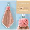 Christmas Cartoon Coral Fleece Hanging Hand Towel - Absorbent for Kitchen & Bathroom