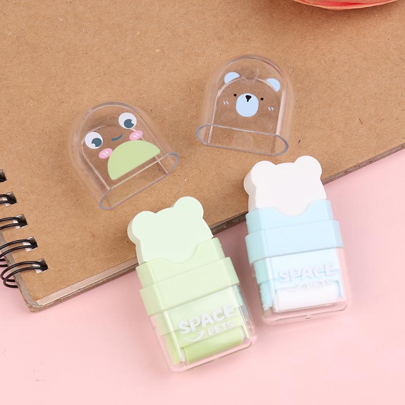 2 Piezas/Set Borrador de Rodillo Borrador con Forma de Animal Limpia Pocas Virutas Lindo Borrador de Dibujos Animados