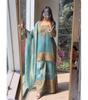 Dámský Bollywood Fendy Hedvábný Salwar oblek Palazzo Set Indický Designérský Luxusní Salwar Kameez