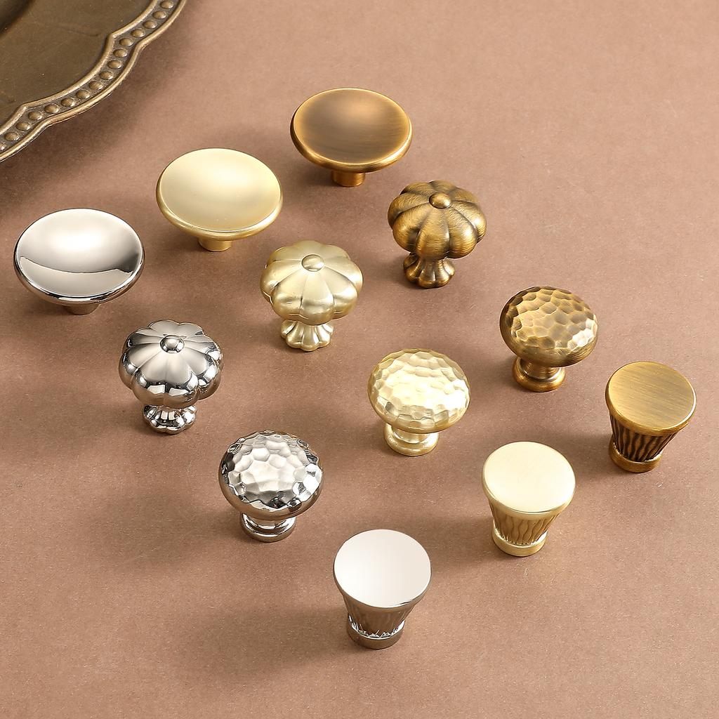Modern Single-Hole Zinc Alloy Round  Pulls Cupboard Wardrobe TV Cabinet Entryway Cabinet Nightstand Handle Furniture Hardware