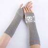 Winter Warme Fäustlinge Strick Fingerlose Armstulpen Warme Fahr-Armstulpen Totenkopf Dehnbar Weiche Handschuhe Halloween Kostüm