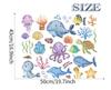 Umely Wall Stickers for Height Glass Sea Wallpaper Stickers Kids' Rooms, Chart, Animals, Giraffe, Creatures, Nursery, Jellyfish, Kindergarten, Boys,
