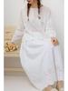 Japanese Literary Embroidered Lace Long Sleeve T-shirt & Skirt Set - Women's Pure Cotton Casual Fashion