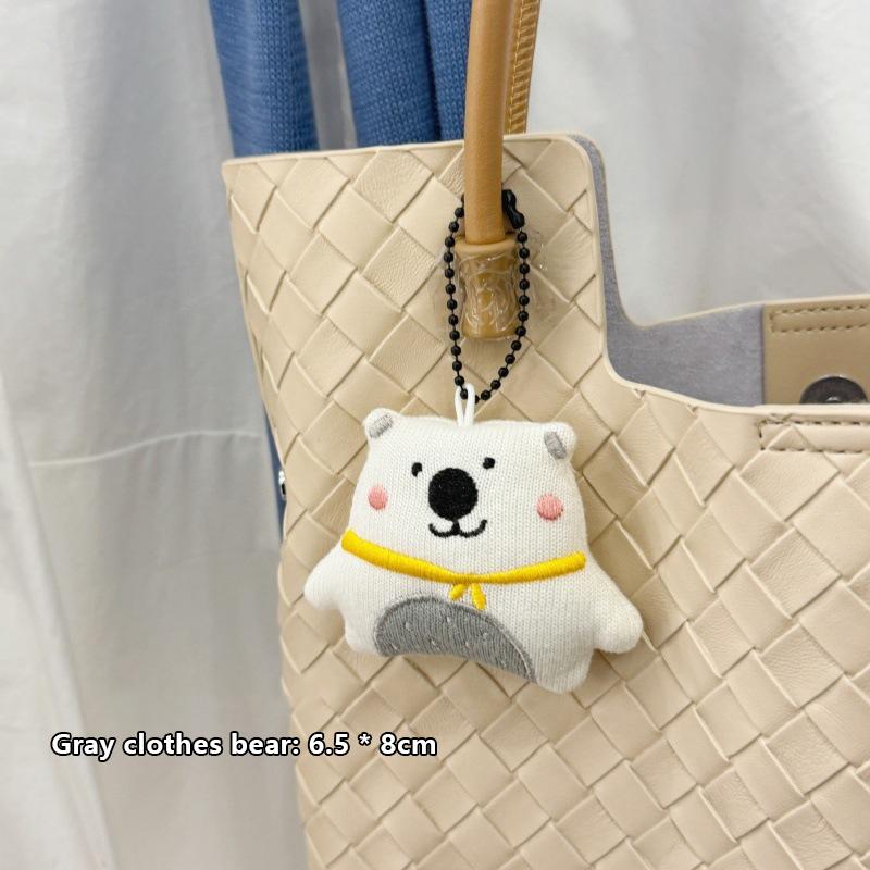 1 Pcs Cartoon Plush Foll Bear Puppy Doll Fabric Pendant Student School Bag Pendant Keychain Decoration