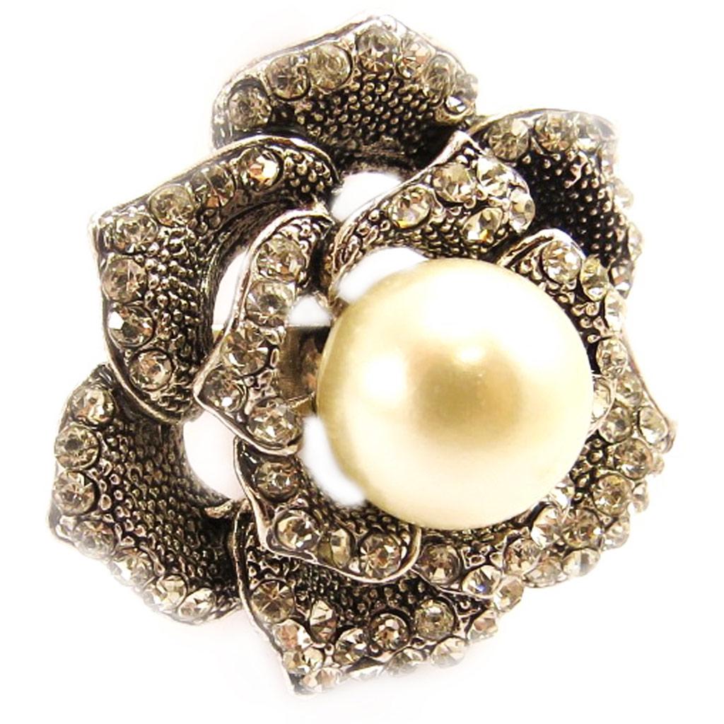 Les Trésors De Lily [L5112] - Bague Créateur 'Rosa Romantica' blanc argenté