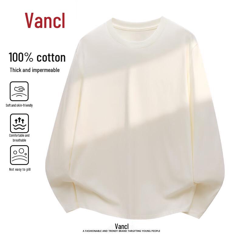 VANCL Men's Pure Cotton Long-Sleeve Round Neck T-Shirt
