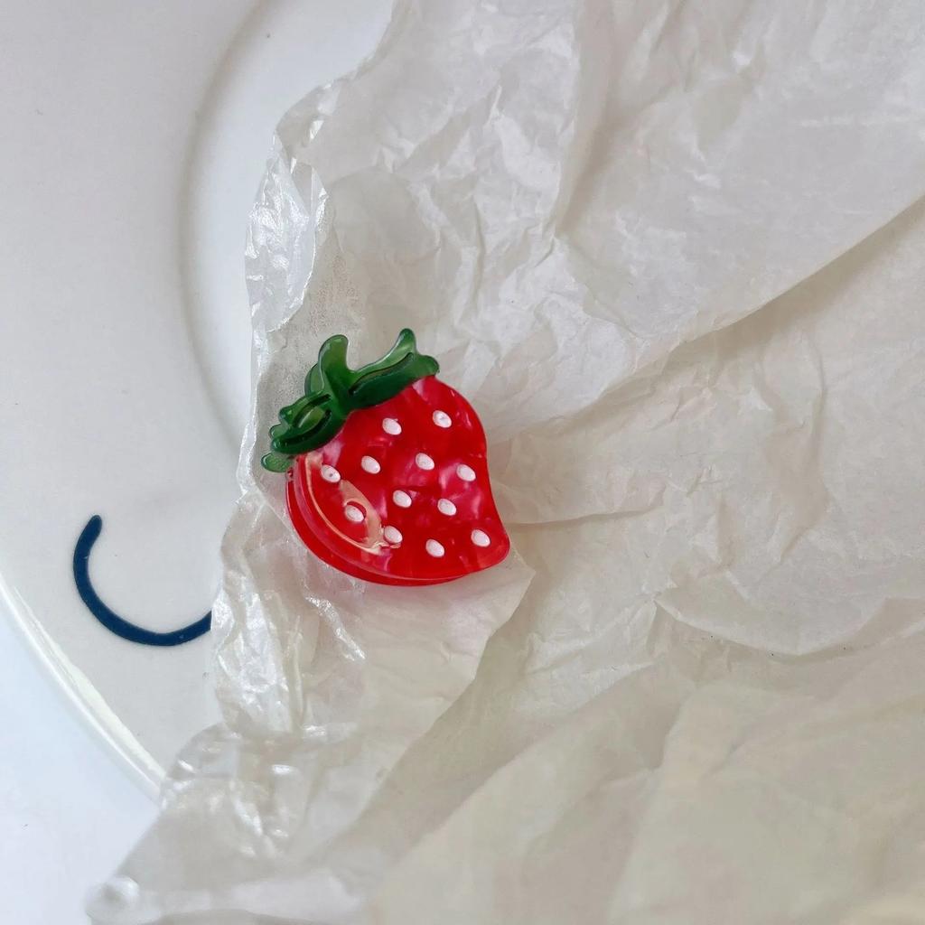 Cartoon Fruit Grabber Cute Strawberry Lemon Cherry  Acetate Hair Clip  Grape Bangs Crushed Hair Clip  Top Clip Hair Accessory