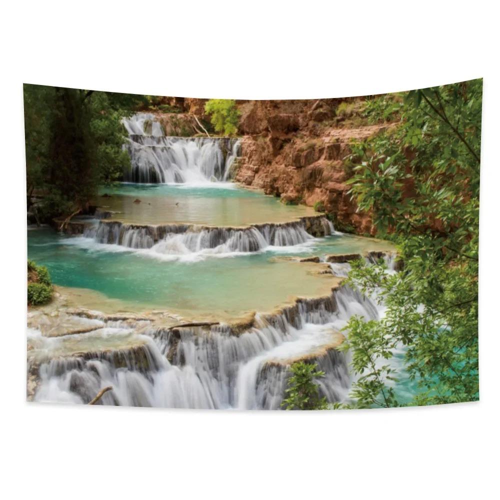 Landscape Forest Waterfall Wall Decor Tapestry Home Living Room Tapestry