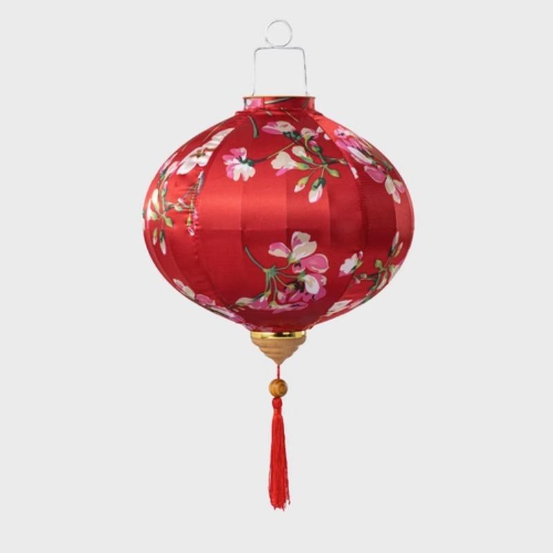 12 Inch Flower Printed Hanging Cloth Lantern Chinese Spring Festival Home Bedroom Decor Wedding Party Outdoor Lantern Ornaments