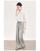 Women's Early Spring Loose Casual Lace Cotton Shirt with Bamboo Joint Design