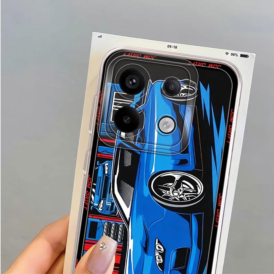 JDM Sport Car Soft Phone Cover Case for Xiaomi Redmi Note 14 Pro Plus A4 12S 11 9 10 13C Note 13 11S 14C 10S 12
