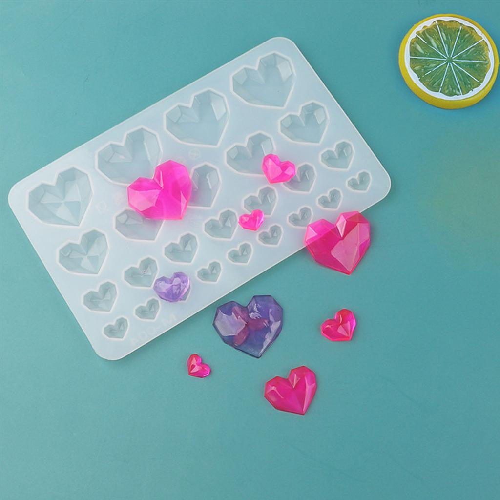 Crystal Epoxy Resin Mold Heart Shaped Earrings Pendants Casting Mold Silicone Mould DIY Crafts Jewelry Making Tools