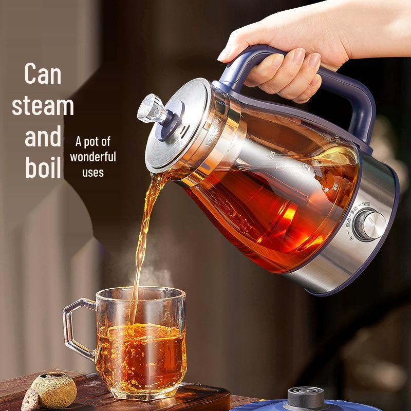 Elektrická skleněná konvice na černý čaj s parním ohřevem - Automatická konvice s rozprašovačem pro zdravé vaření pro domácnost a kancelář