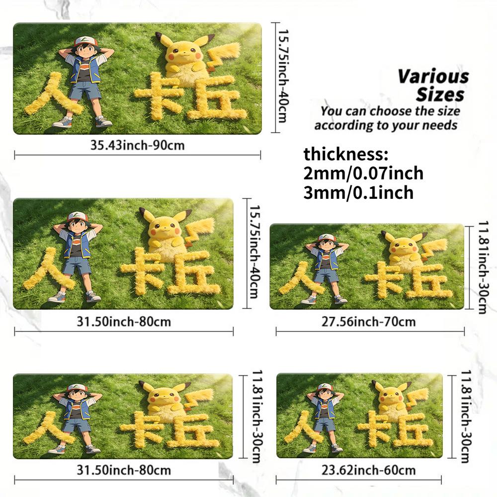 Pokemon Pikachu Cherry Blossom Gaming Desk Mat NonSlip Washable Mouse Pad 30x80x0.2cm