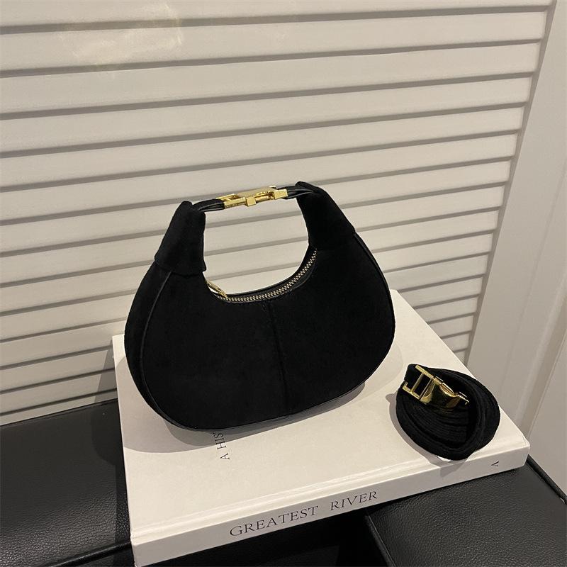 Nischenmode Textur Halbmondtasche - Herbst/Winter 2025 Trend: Einfache stilvolle Handtasche & lässige Umhängetasche