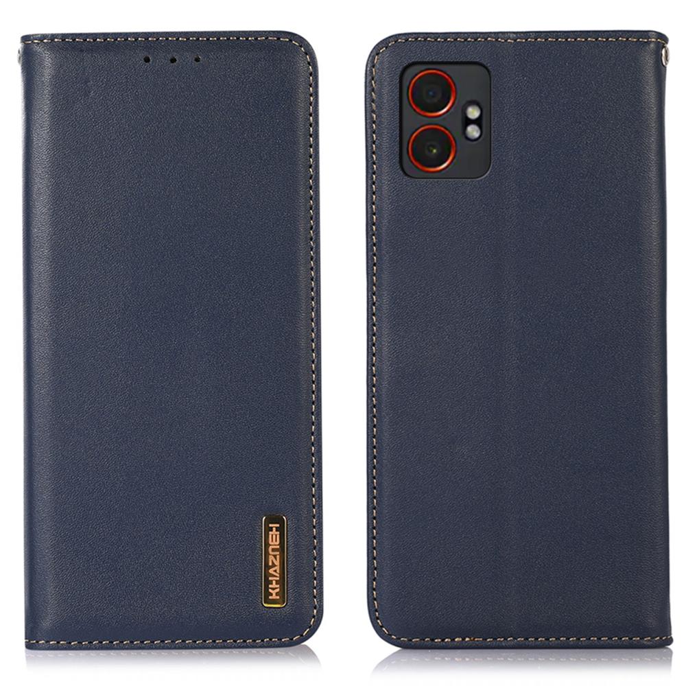 KHAZNEH For Samsung Galaxy XCover7 Pro Case Wallet Genuine Cow Leather Phone Cover Nappa Texture