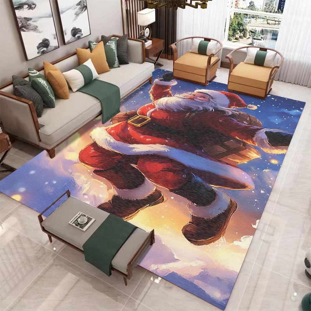 

Christmas Rugs for Living Room Carpet Santa Claus Non Slip Washable Rugs for Bedroom Living Room Winter Carpet for Dining Room 40x60cm