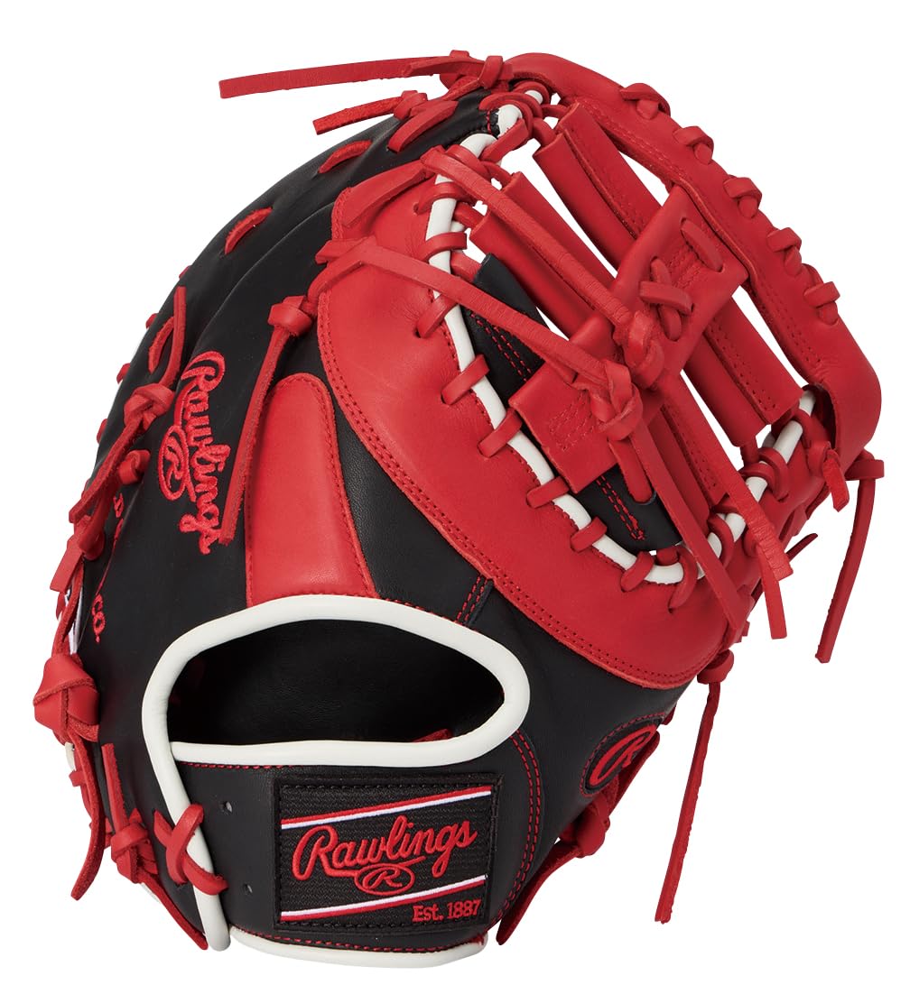 

Rawlings MLB COLOR SYNC Baseball First inches HOH® Glove, Softball, Baseman s Glove, GR6HMM535, Black/Scarlet, 11.75 (Left-handed throw)