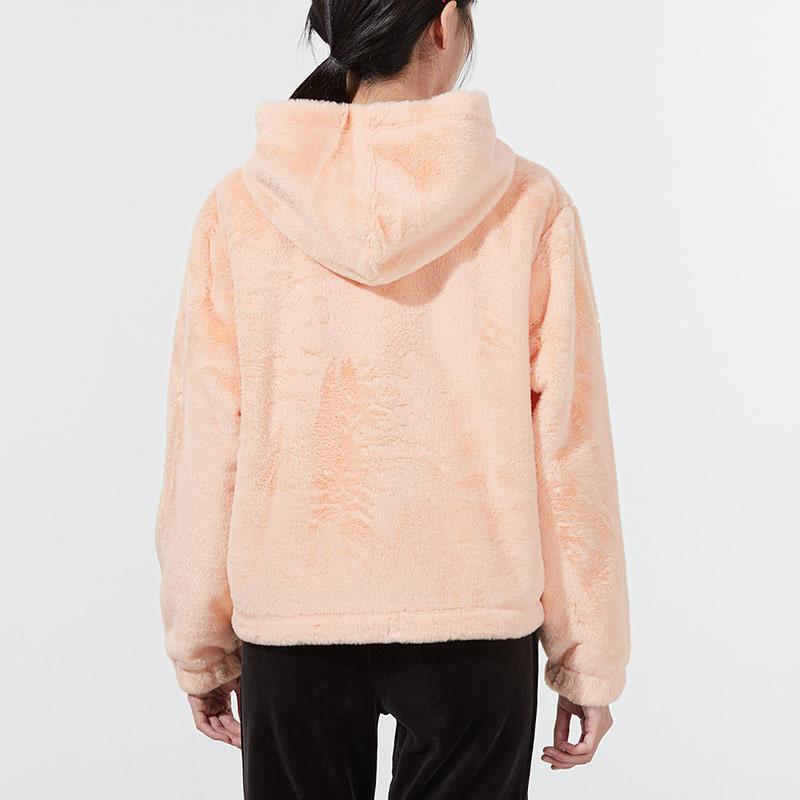 Puma Faux Fur Solid Warm Hooded Jacket Women Outerwear Coral 533127-27