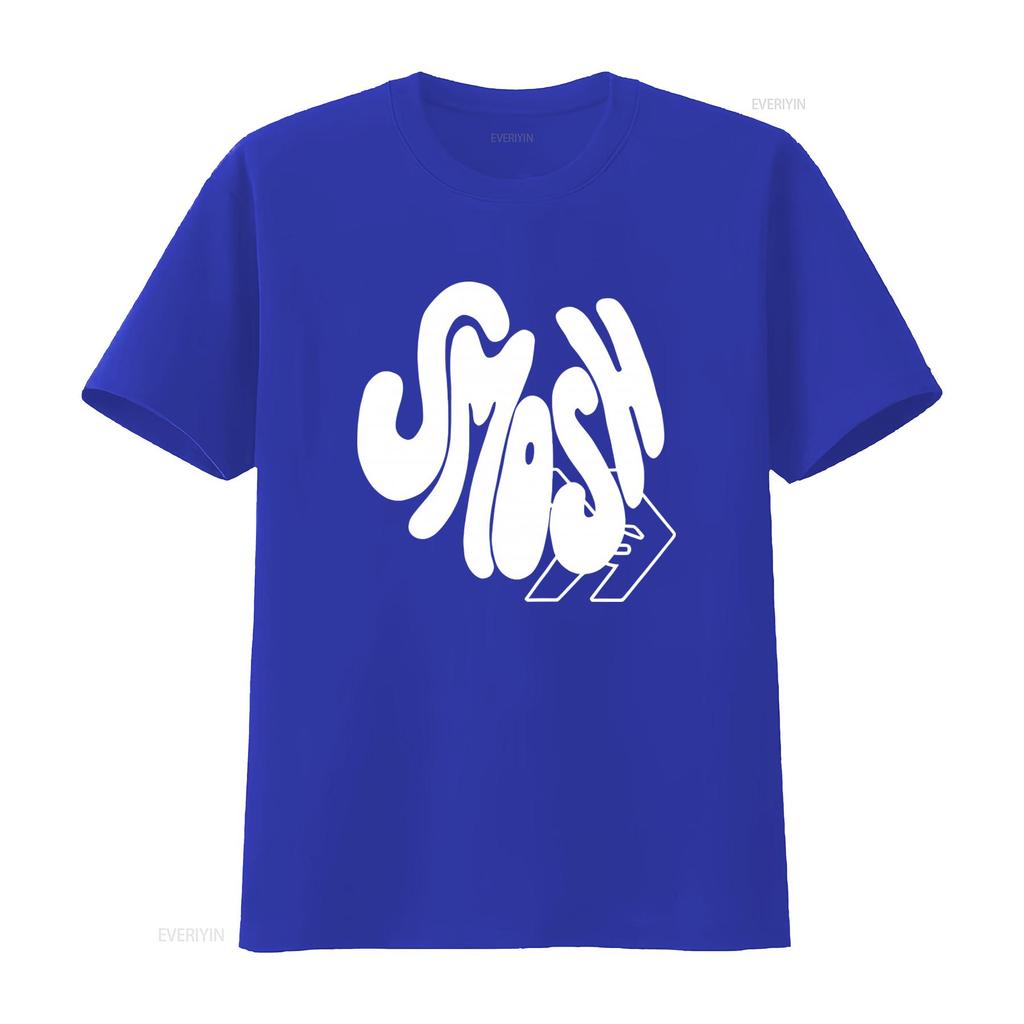 Smosh Groovy Logo Print T Shirt for Fashion Casual Vintage Washed Unisex Graphic Comfortable Top For Everyday Wear Streetwear