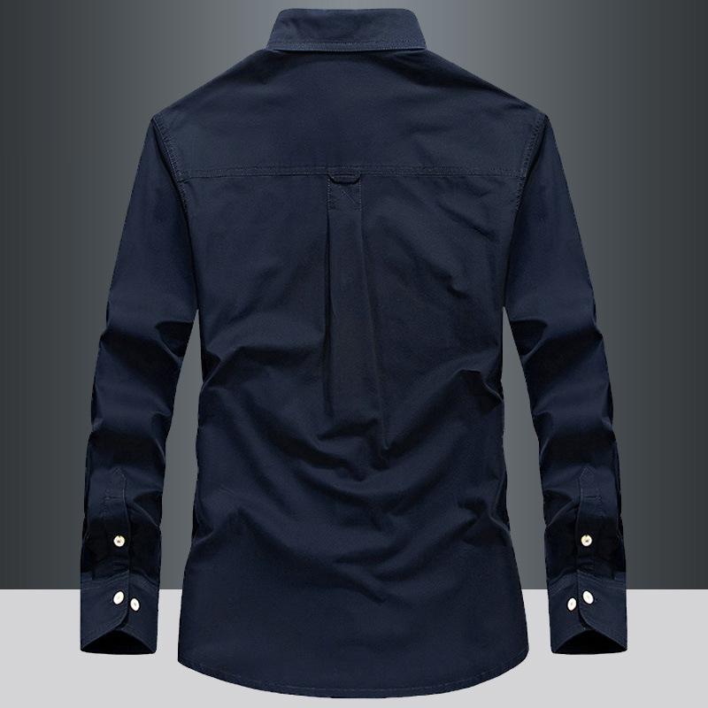 Autumn New Long Sleeve Shirt Men's Shirt Cotton Business Casual Large Size Tooling Outdoor Thin Shirt