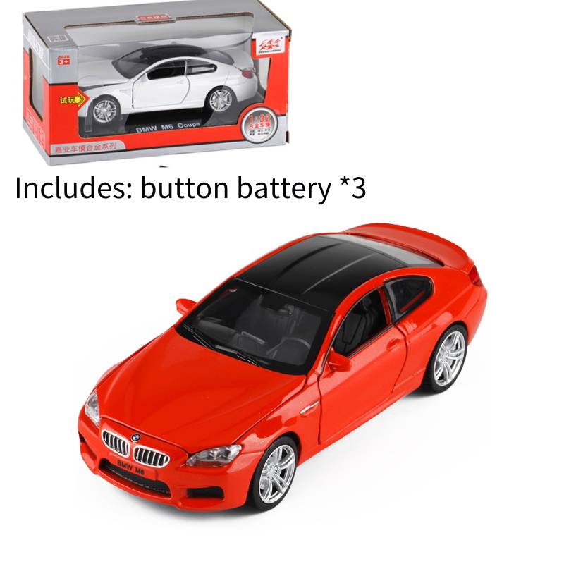 

Спортивный автомобиль Модель M6 Открывающаяся дверь Звук Свет Игрушка Коллекция Детский подарок красный