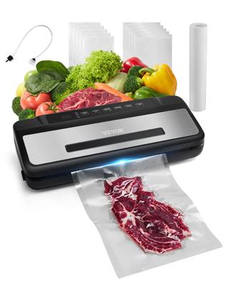 VEVOR Vakuumiergerät, 80Kpa 120W Leistungsstark Kompakt Lebensmittelversiegler, 7-in-1 Multifunktionaler Lebensmittel-Vakuumierer