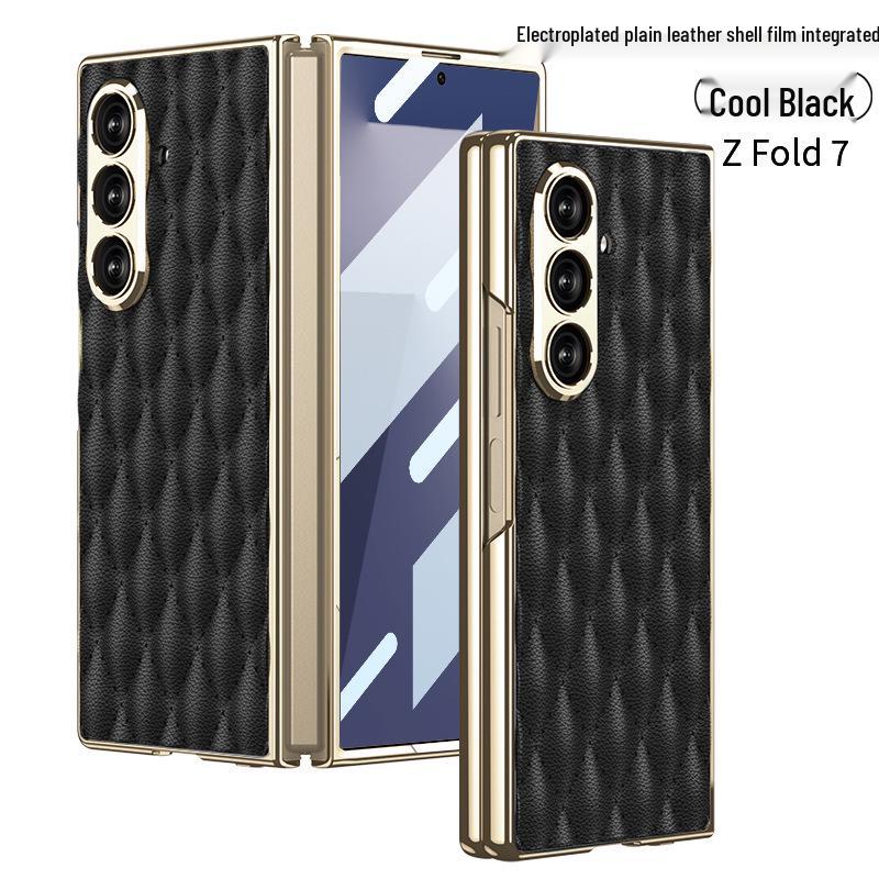Samsung ZFold7 Luxury Diamond Lattice Leather Case with Integrated Screen Protector Samsung Fold7