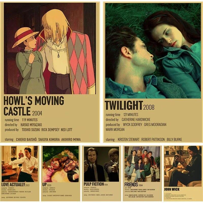 

Vintage Classic Movie TV Show Posters Retro Kraft Paper Poster Aesthetic Living Room Home Decoration Paintings Wall Art Decor