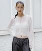 EMKM Linen See-Through Knit Cardigan_White