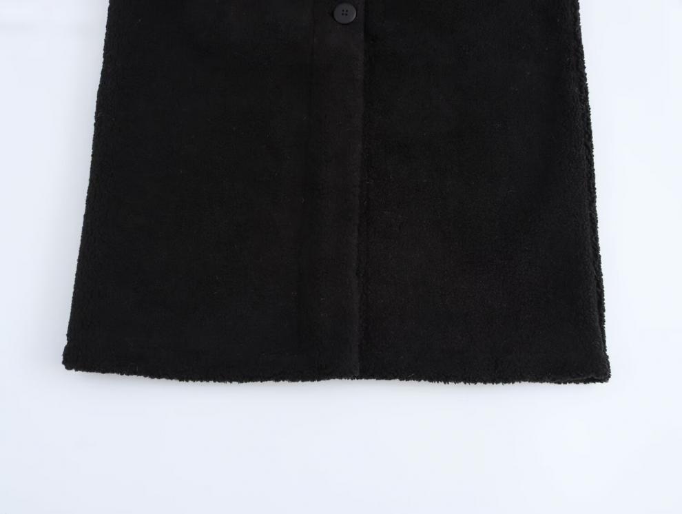 European & American High Street Style Women's Fleece Long Coat Jacket 