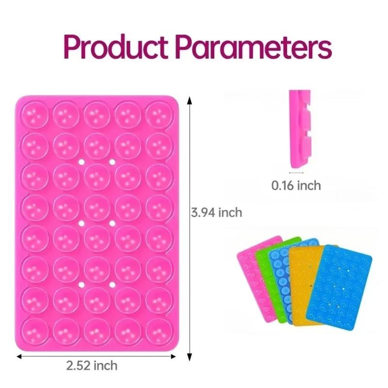 1-4PCS New Double Sided Multifunctional Mobile Phone Silicone Suction Cup 24 Square Mobile Phone Single-Sided Case Anti-Slip Holder Mount Suction