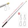 Stainless Steel Rod Flagpole Solid Wood Handle Teaching Stick Portable Teaching Pointer  Outdoor
