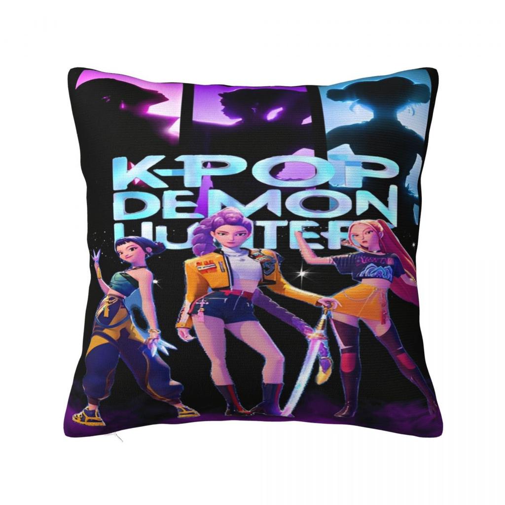 Kpop Demon Hunters Huntrix Printed Pillowcase Cushion Cover Pillow Covers Warm Home Decoration Square Multiple Sizes
