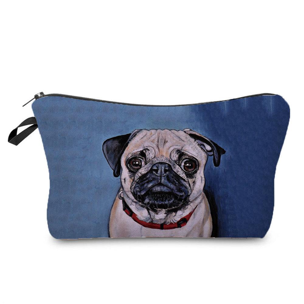 Women Dog Print Cosmetic Bag Toiletries Organize Travel Storage Case 6420
