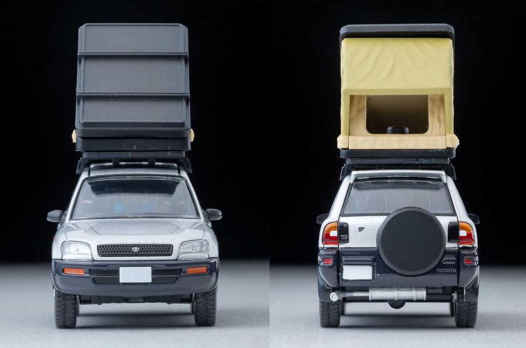TOMYTEC Tomica Limited Vintage Neo Toyota RAV4J V Silber mit Zelt und Figur 334422 1/64 LV-N354c (Fertiges Produkt)