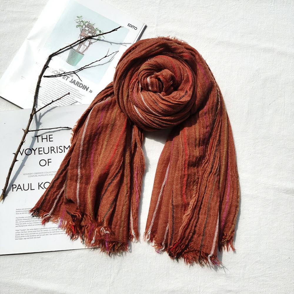 Autumn Winter Warm Wool Men Scarf Fashion Male Brand Striped Scarves Casual Pashmina Male Accessories Neckerchief Bufanda Shawl